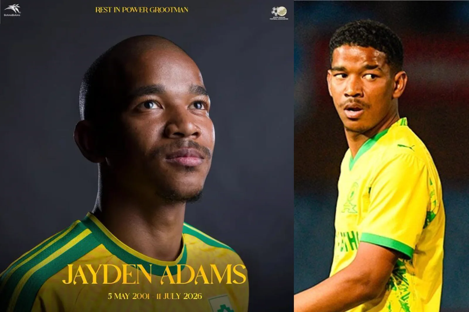Jayden Adams in Mamelodi Sundowns colours
