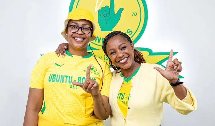 A Sundowns Ladies player arriving at the stadium on matchday